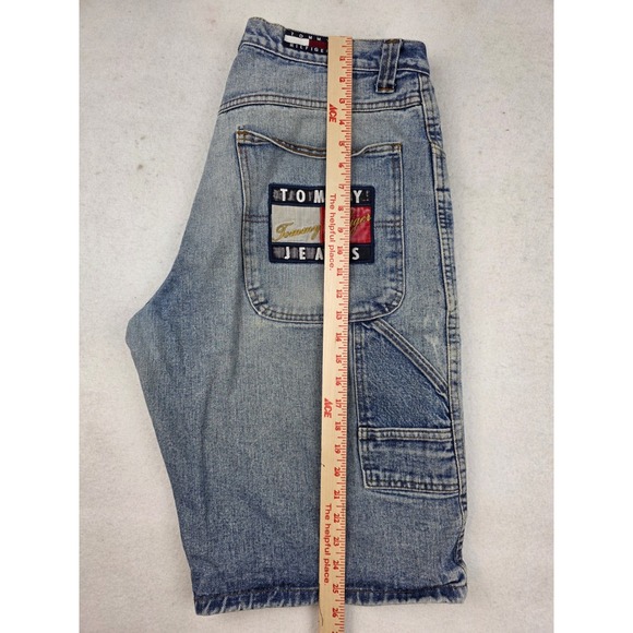 Vintage Tommy Hilfiger Shorts Mens 36‎ Denim Carpenter Patch Pocket Y2K 2000s - Picture 12 of 14